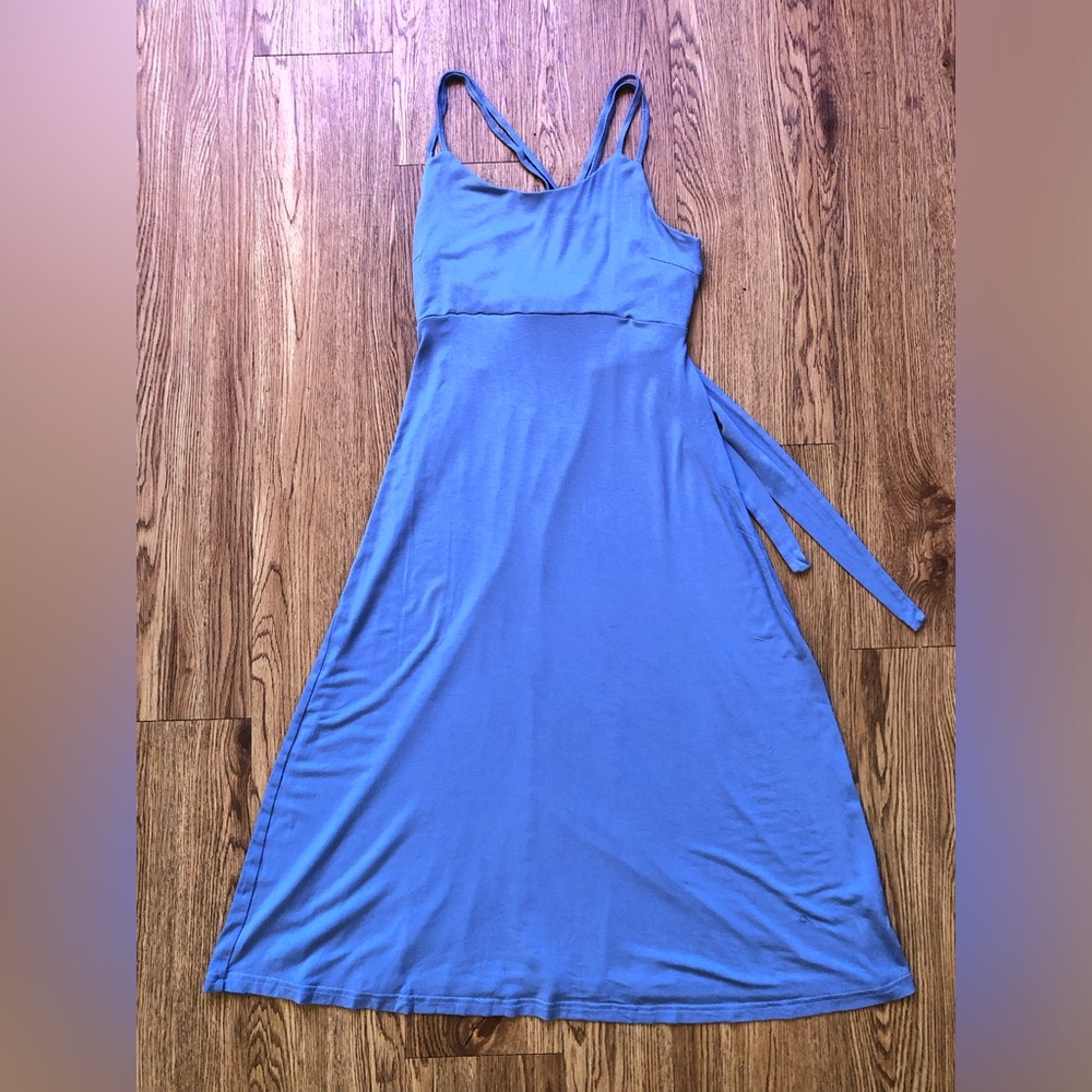 Lascana smokey blue strappy cross back dress (sz 4)